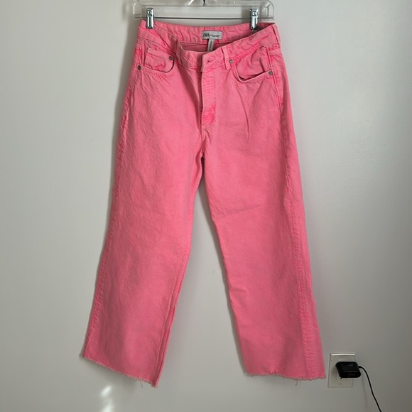 Zara The Boogie Pants Pink Wide Leg Jeans - Picture 3 of 8